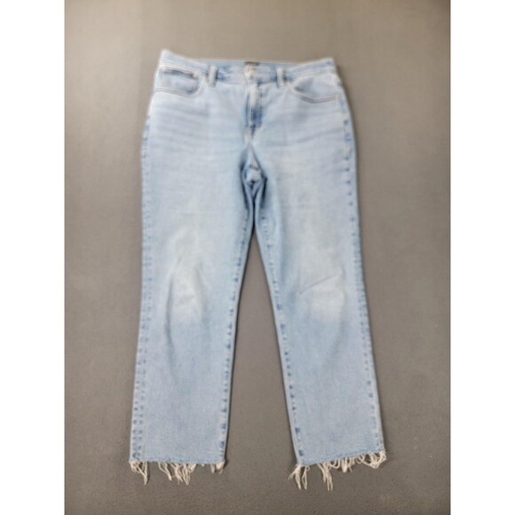 J.Crew Jeans Womens 30x31 Light Wash Essential Straight Raw Hem Stretch CD679 - Picture 1 of 12